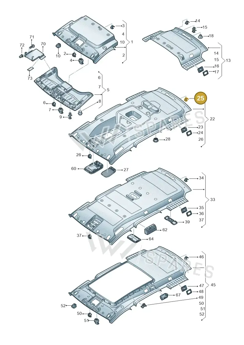 7M0868563B — Volkswagen Caddy Maxi Kombi (2020-2024) diagram 2ka867055, position 25