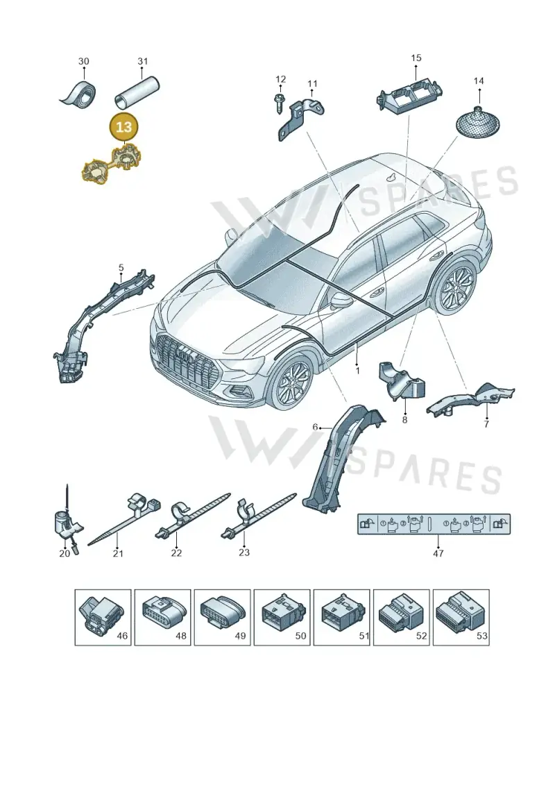 7M0971260B — Audi Q5 e-tron (2021-) diagram 89a971950, position 13