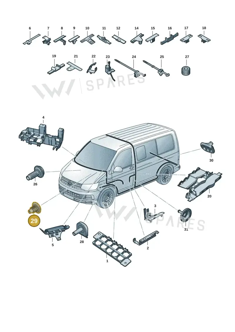 7M0971840C — Volkswagen Transport. multivan (2019-2024) diagram 7em971081, position 29