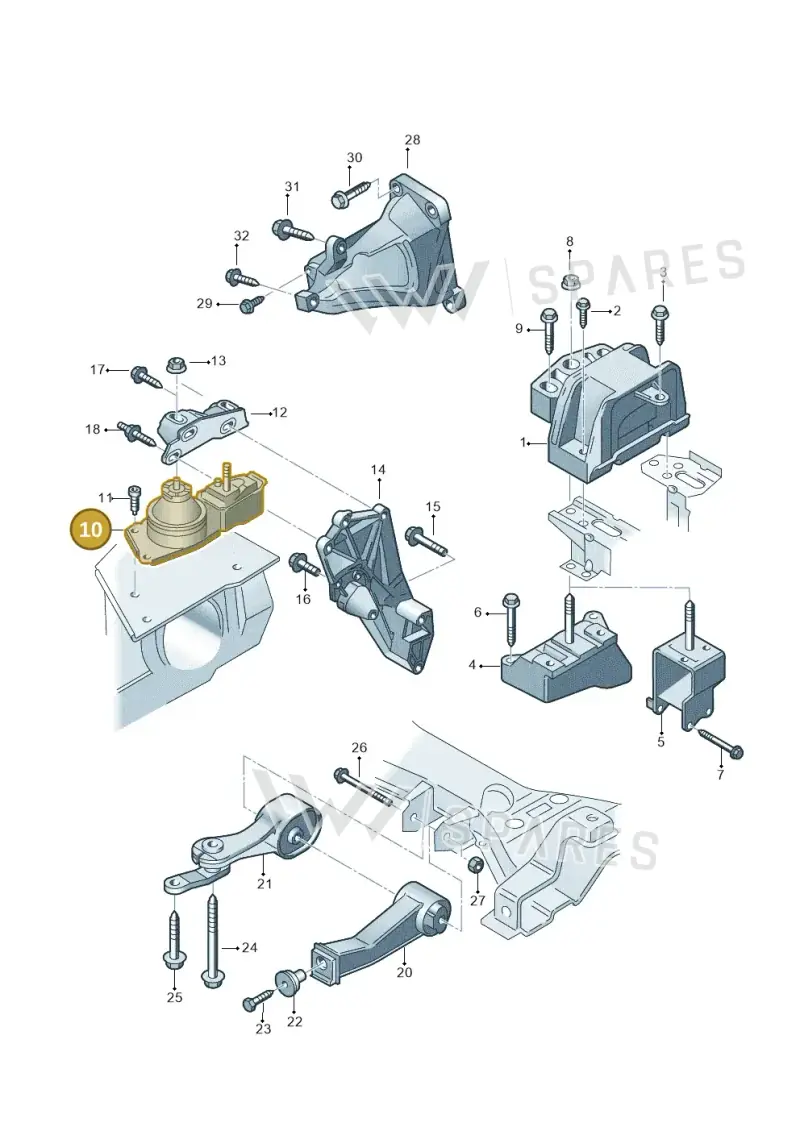 7M3199132T — Volkswagen Sharan (2008-2010) diagram 244199200, position 10
