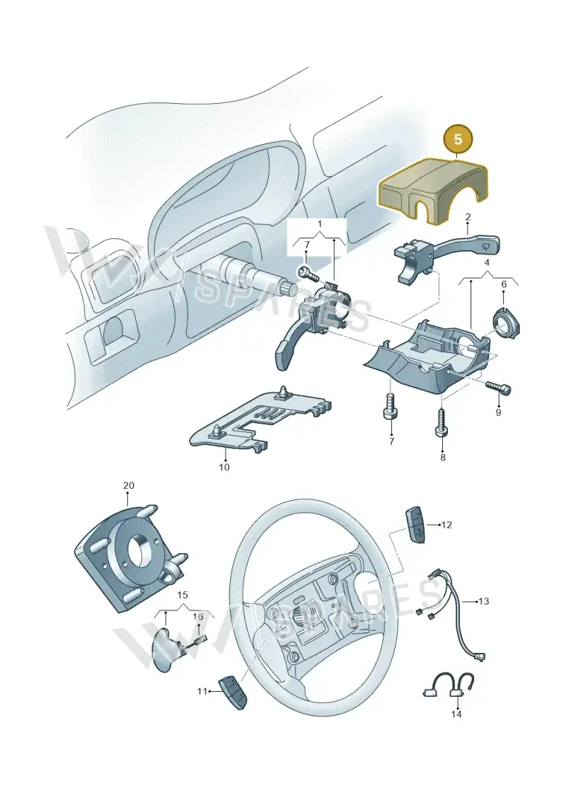7M3953515B2AQ — Volkswagen Sharan (2008-2010) diagram 201953500, position 5