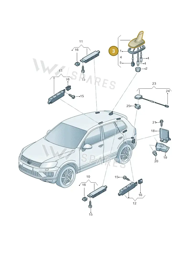 7N0035507 — Volkswagen Touareg BlueMotion (2014-2018) diagram 787035100, position 3