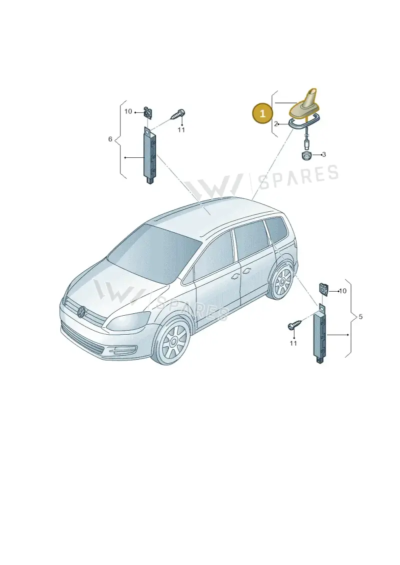 7N0035507B — Volkswagen Sharan BlueMotion (2015-2022) diagram 689035100, position 1