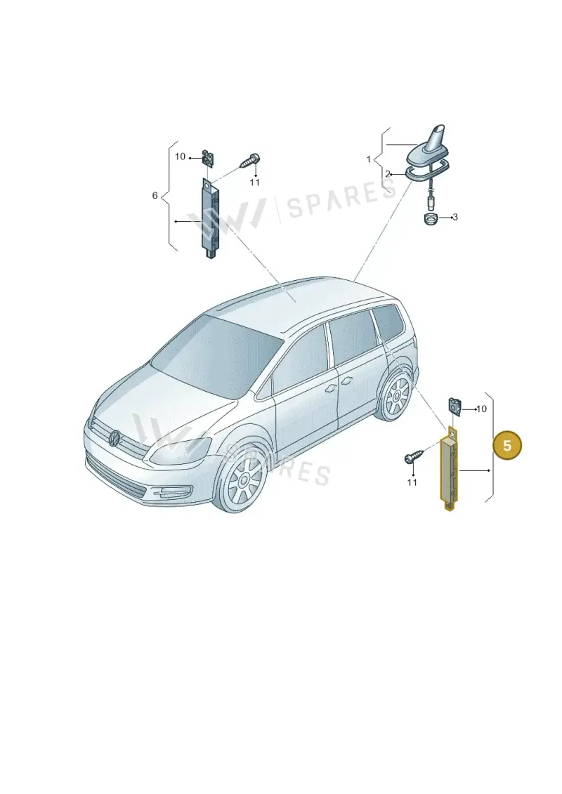 7N0035552J — Volkswagen Sharan (2015-2022) diagram 689035100, position 5