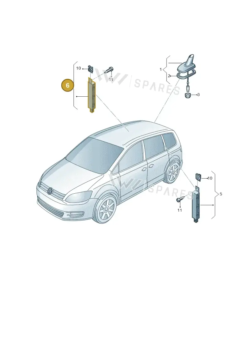 7N0035552K — Volkswagen Sharan BlueMotion (2015-2022) diagram 689035100, position 6