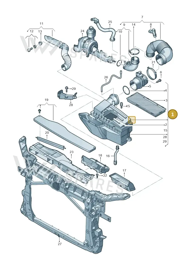 7N0129607 — Volkswagen Sharan BlueMotion (2015-2022) diagram 863129400, position 1