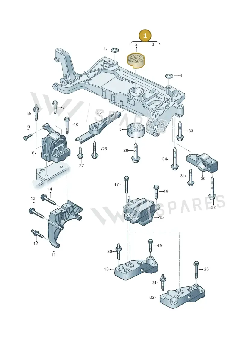 7N0199313B — Volkswagen Sharan BlueMotion (2015-2022) diagram 689199300, position 1