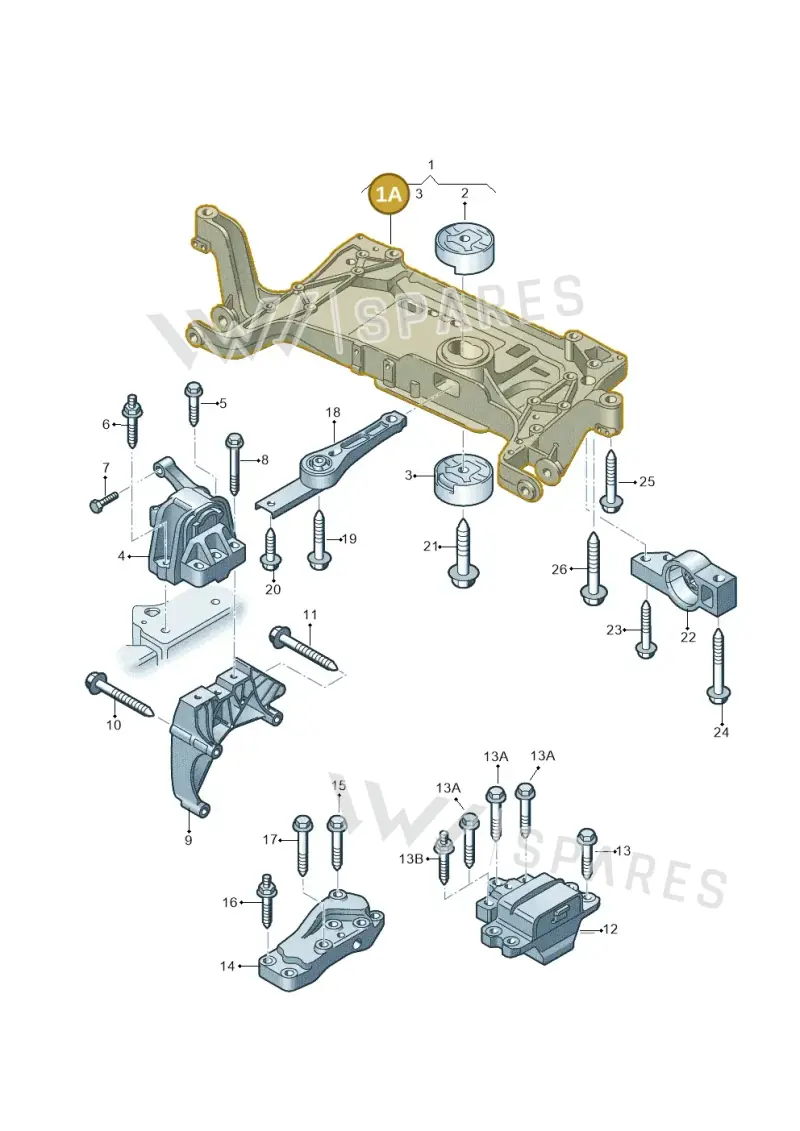 7N0199369B — Audi Q3 1.4 (2016-) diagram 855199200, position 1A