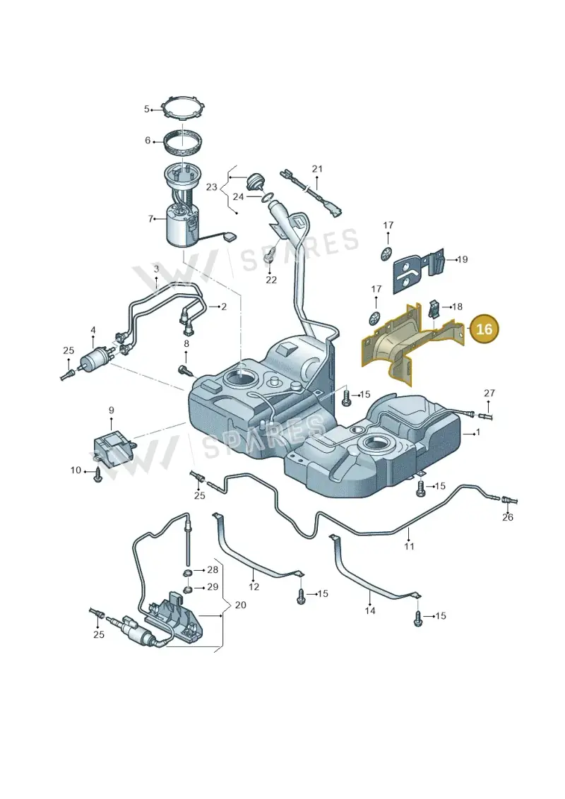 7N0201308C — Volkswagen Sharan BlueMotion (2015-2022) diagram 689201400, position 16