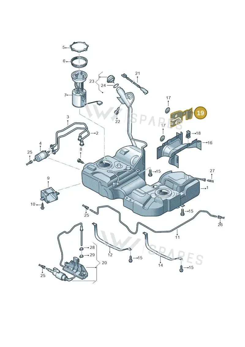 7N0201308D — Volkswagen Sharan BlueMotion (2015-2022) diagram 689201400, position 19