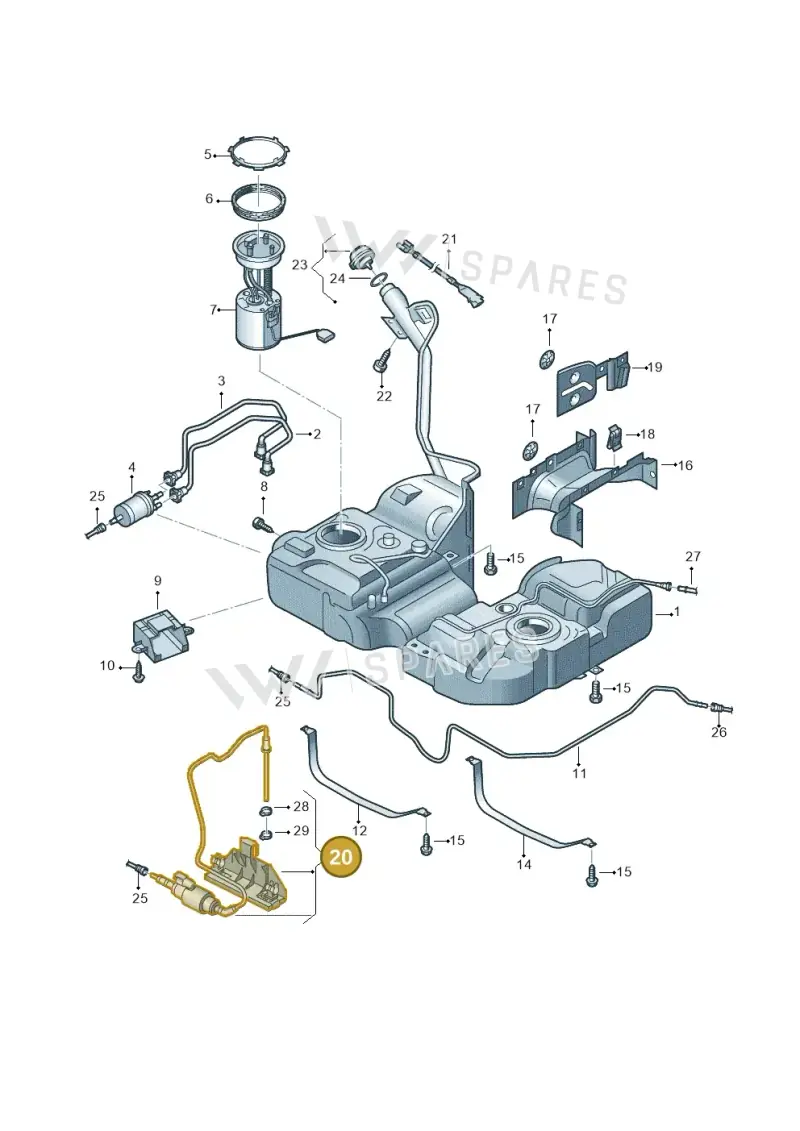 7N0201607G — Volkswagen Sharan BlueMotion (2015-2022) diagram 689201400, position 20