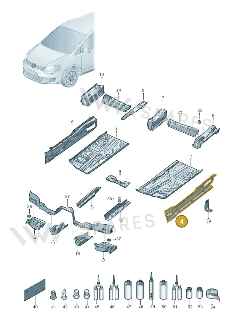 7N0801251 — Volkswagen Sharan BlueMotion (2015-2022) diagram 863802000, position 4
