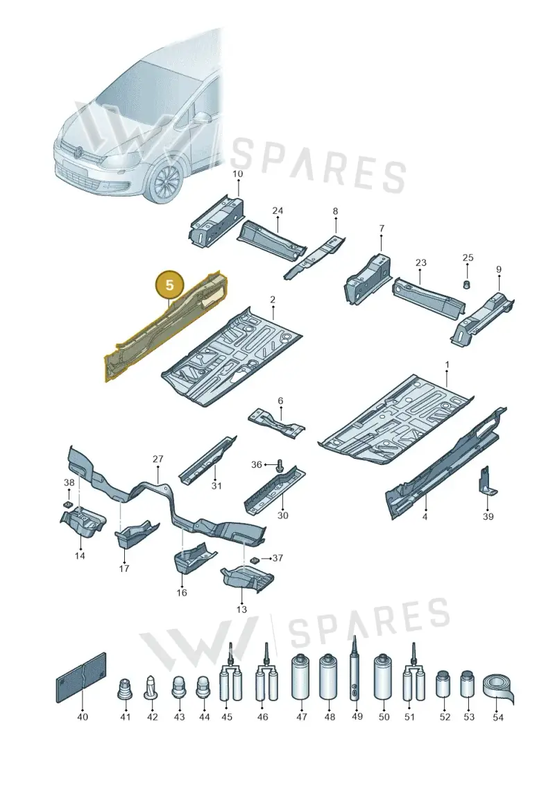 7N0801252 — Volkswagen Sharan BlueMotion (2015-2022) diagram 863802000, position 5