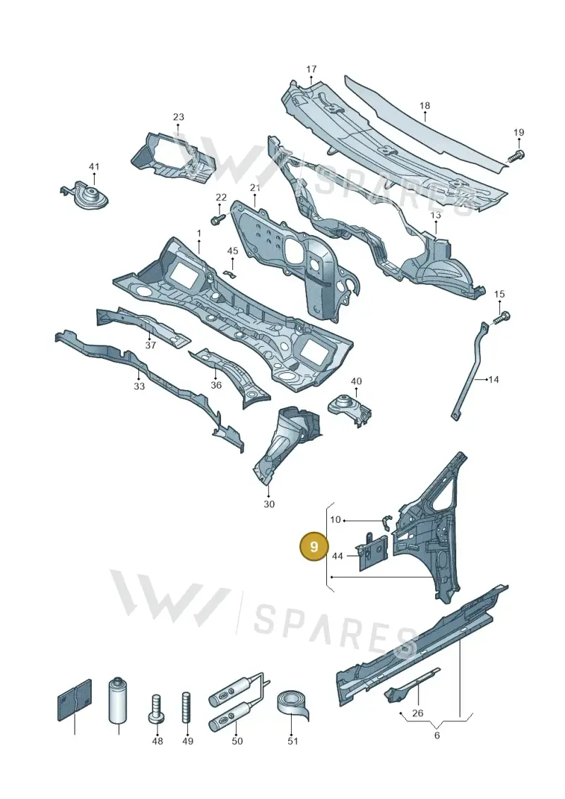 7N0802123 — Volkswagen Sharan BlueMotion (2015-2022) diagram 863803000, position 9