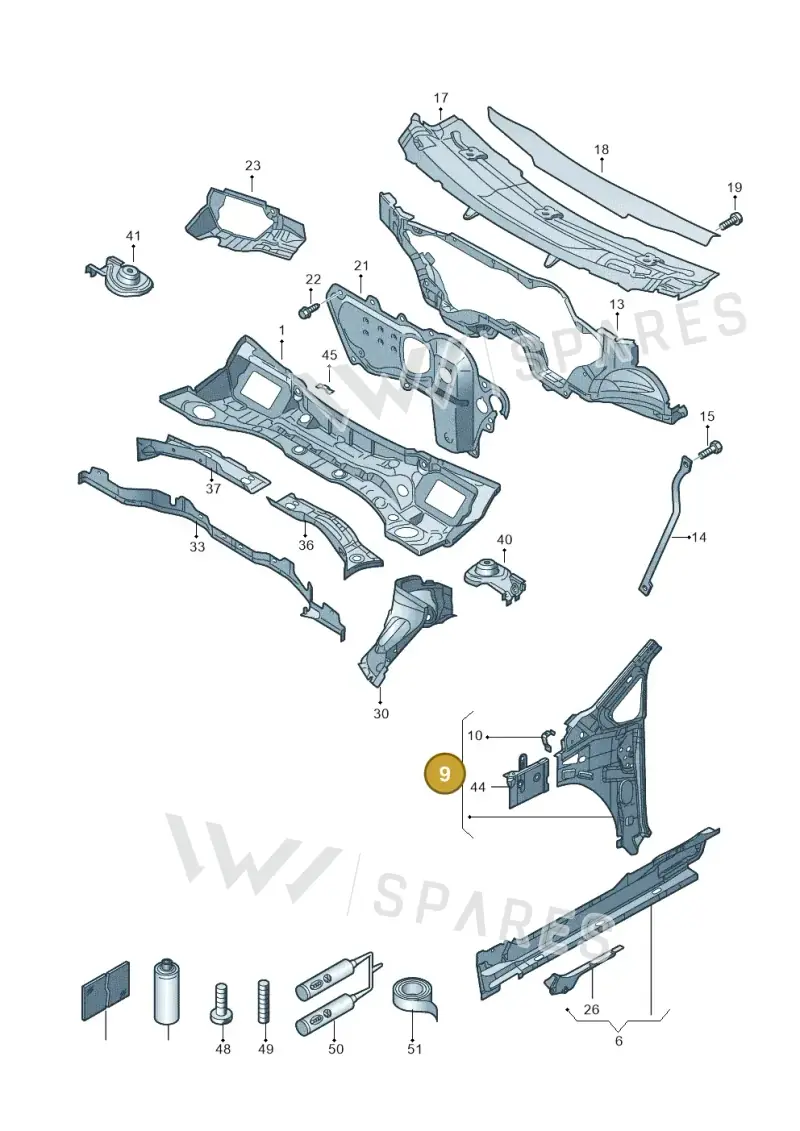 7N0802124 — Volkswagen Sharan BlueMotion (2015-2022) diagram 863803000, position 9