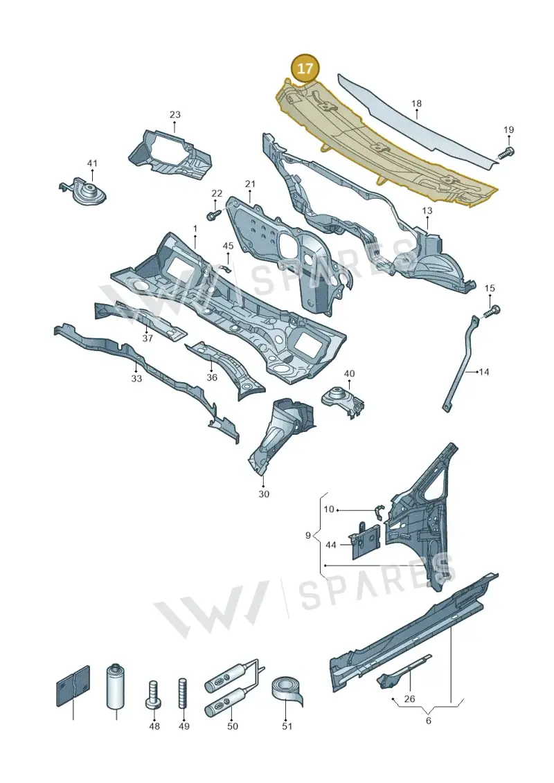 7N0803141 — Volkswagen Sharan BlueMotion (2015-2022) diagram 863803000, position 17