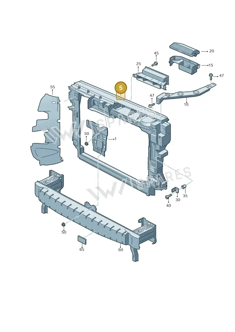 7N0805588B — Volkswagen Sharan Blue Motion (2010-2015) diagram 689805000, position 5