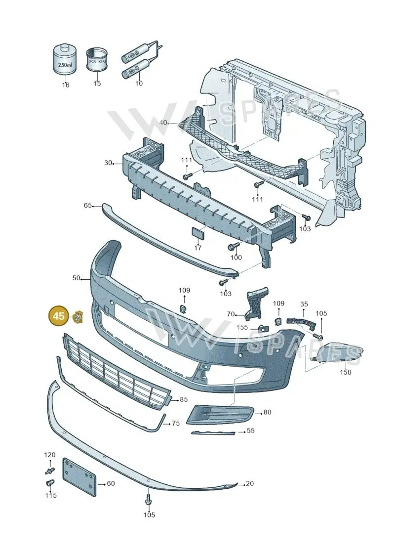 7N0807205GRU — Volkswagen Sharan BlueMotion (2015-2022) diagram 689807000, position 45