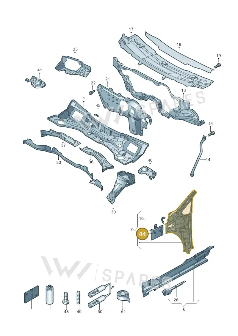 7N0809146 — Volkswagen Sharan BlueMotion (2015-2022) diagram 863803000, position 44
