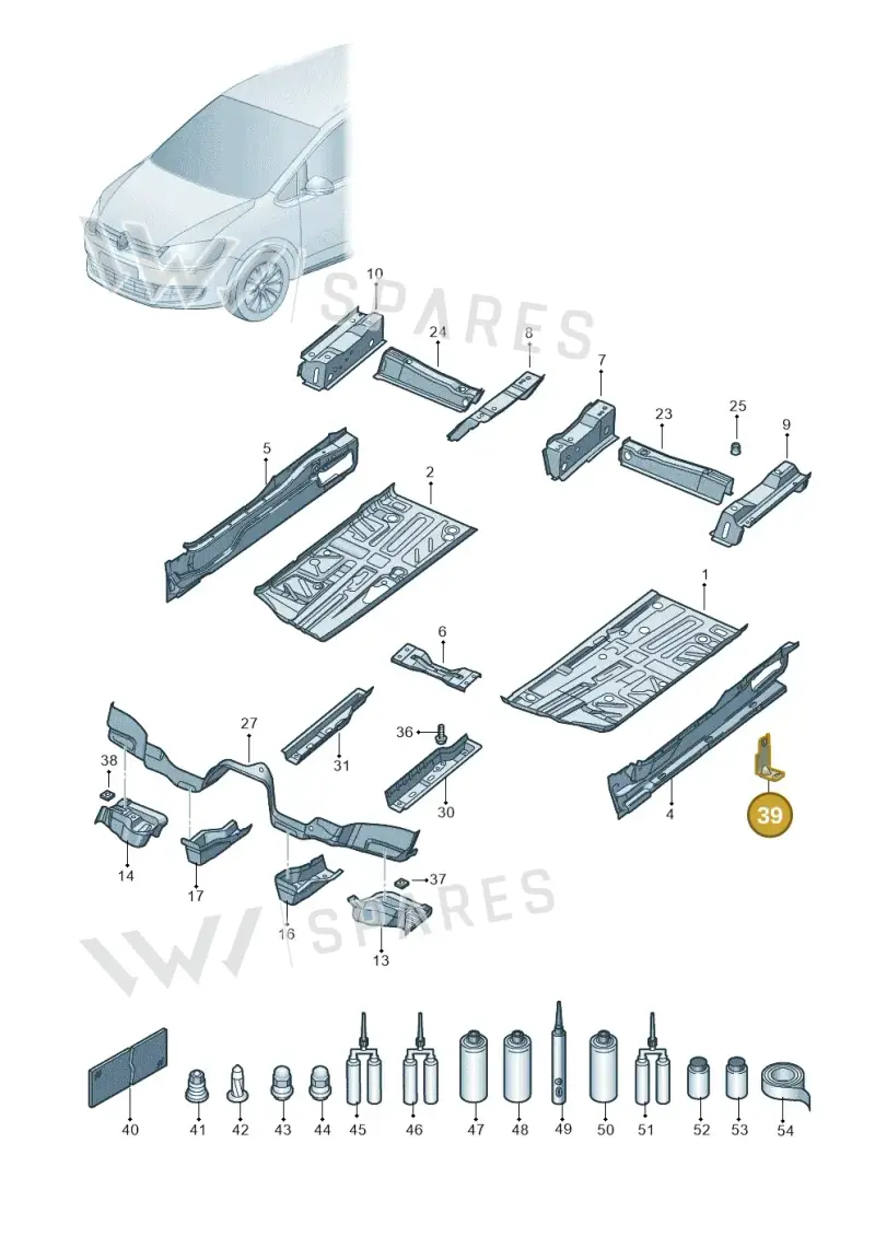 7N0810489 — Volkswagen Sharan BlueMotion (2015-2022) diagram 863802000, position 39