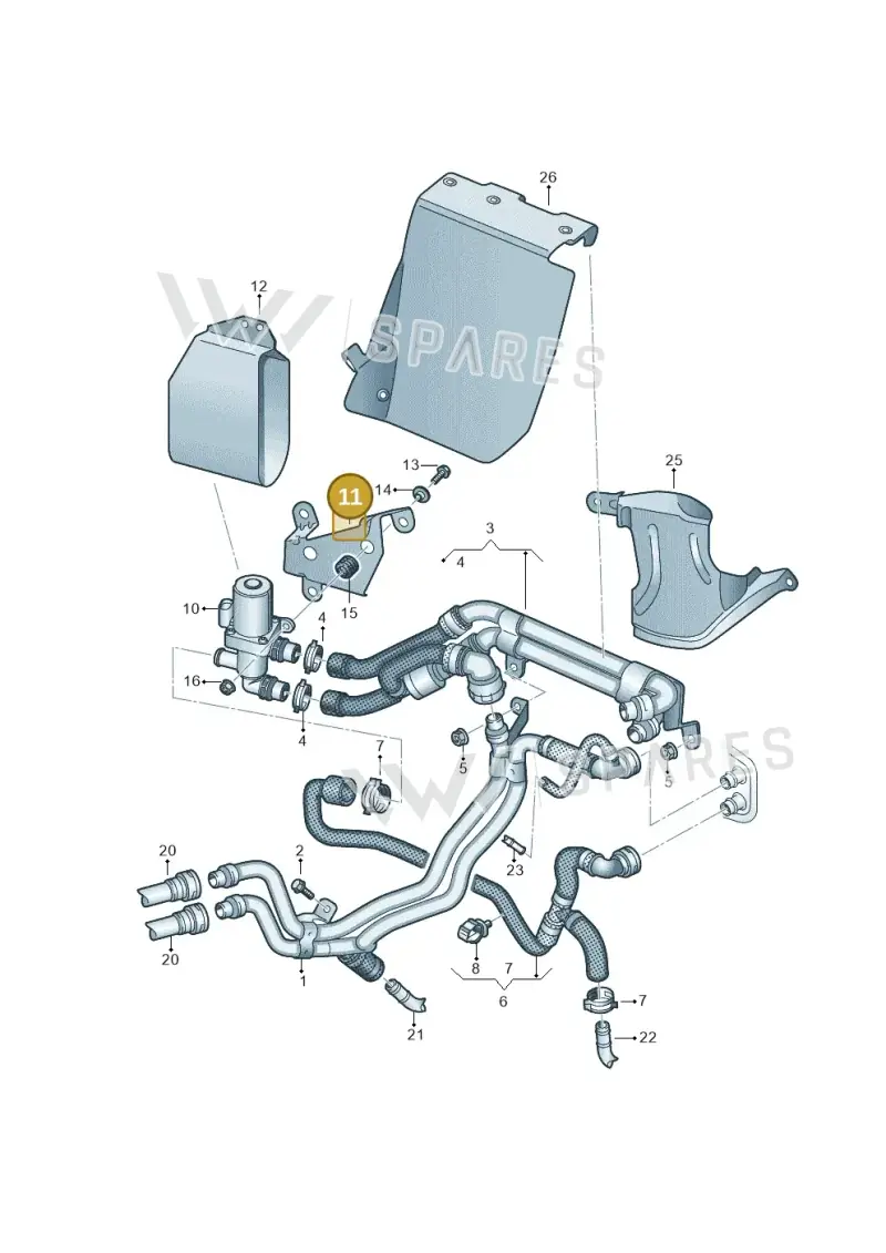 7N0819133C — Volkswagen Sharan BlueMotion (2015-2022) diagram 863819850, position 11