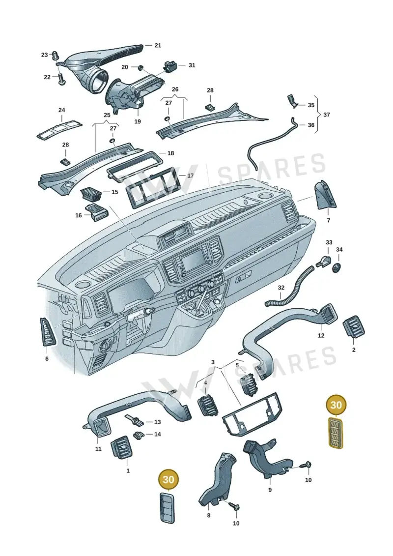 7N0819465E — Volkswagen E-Crafter 35 (2018-2024) diagram 7cp819300, position 30