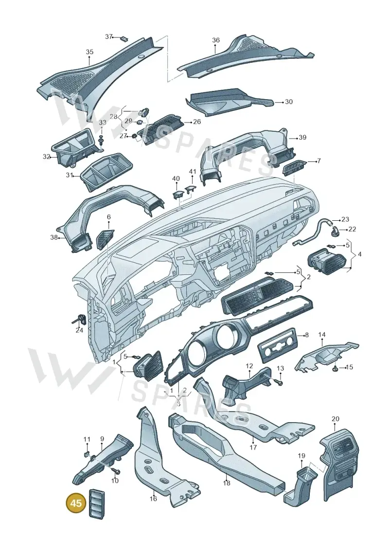 7N0819465E — Volkswagen Tiguan 2.0 4Motion (2017-2024) diagram 884819300, position 45