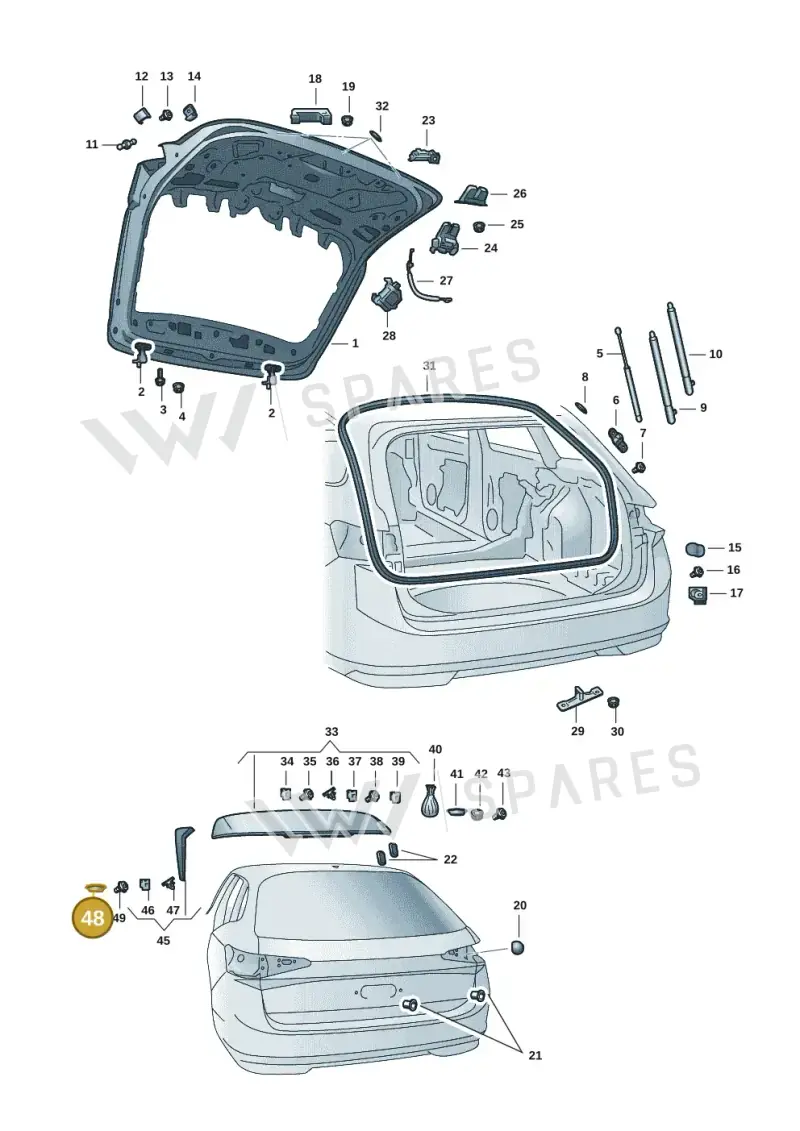 7N0827417 — Skoda Superb Combi (2023-2024) diagram 3p0827010, position 48