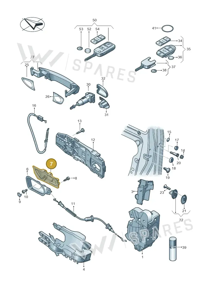 7N0837198 — Volkswagen Sharan BlueMotion (2015-2022) diagram 651837000, position 7