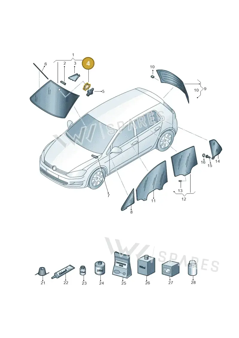 7N0845543A — Volkswagen e-Golf (2014-2021) diagram 774845000, position 4