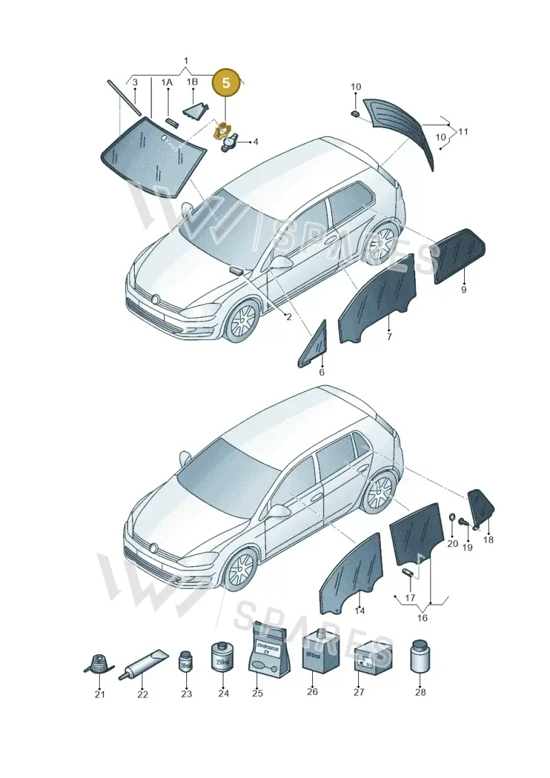 7N0845543A — Volkswagen Golf 1.4 BlueMotion (2014-2017) diagram 781845000, position 5