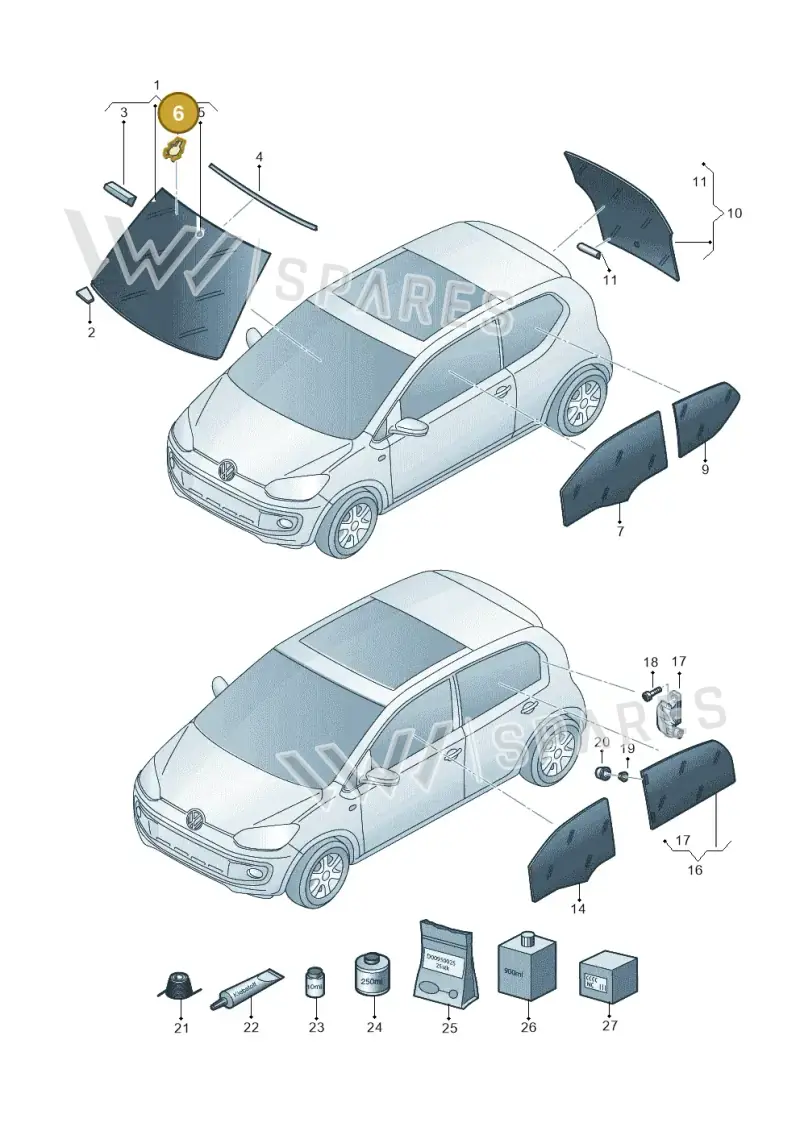 7N0845543A — Volkswagen up! (2016-2023) diagram 899845000, position 6