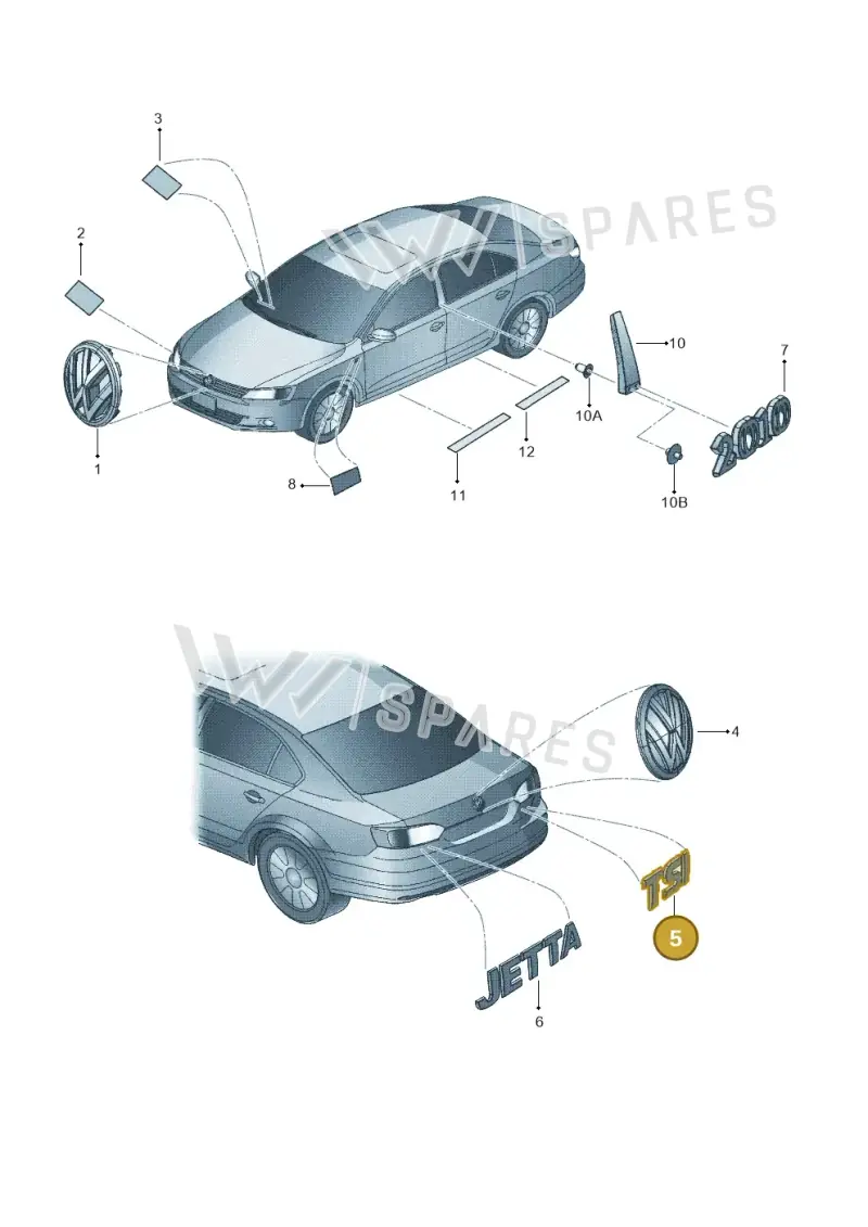 7N0853675AGQF — Volkswagen Jetta (2010-2014) diagram 692853200, position 5