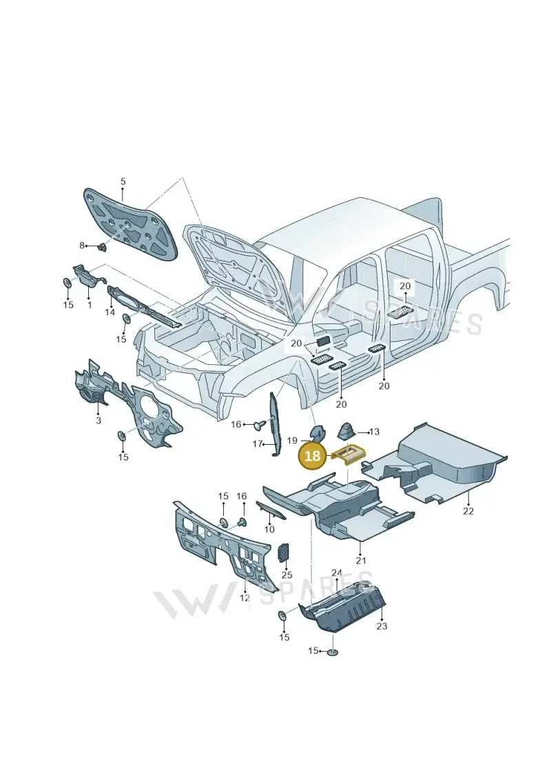 7N0863869 — Volkswagen Amarok twin cab (2022-) diagram 894863200, position 18