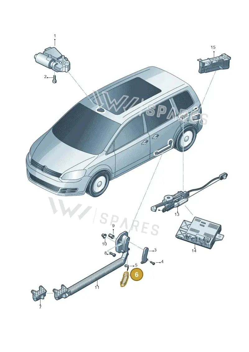 7N0903414B — Volkswagen Sharan BlueMotion (2015-2022) diagram 689959000, position 6