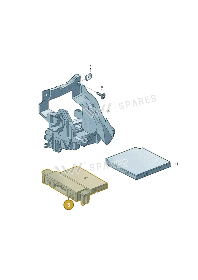 7N0907530AA — Volkswagen Golf (2011-2013) diagram 649937500, position 3