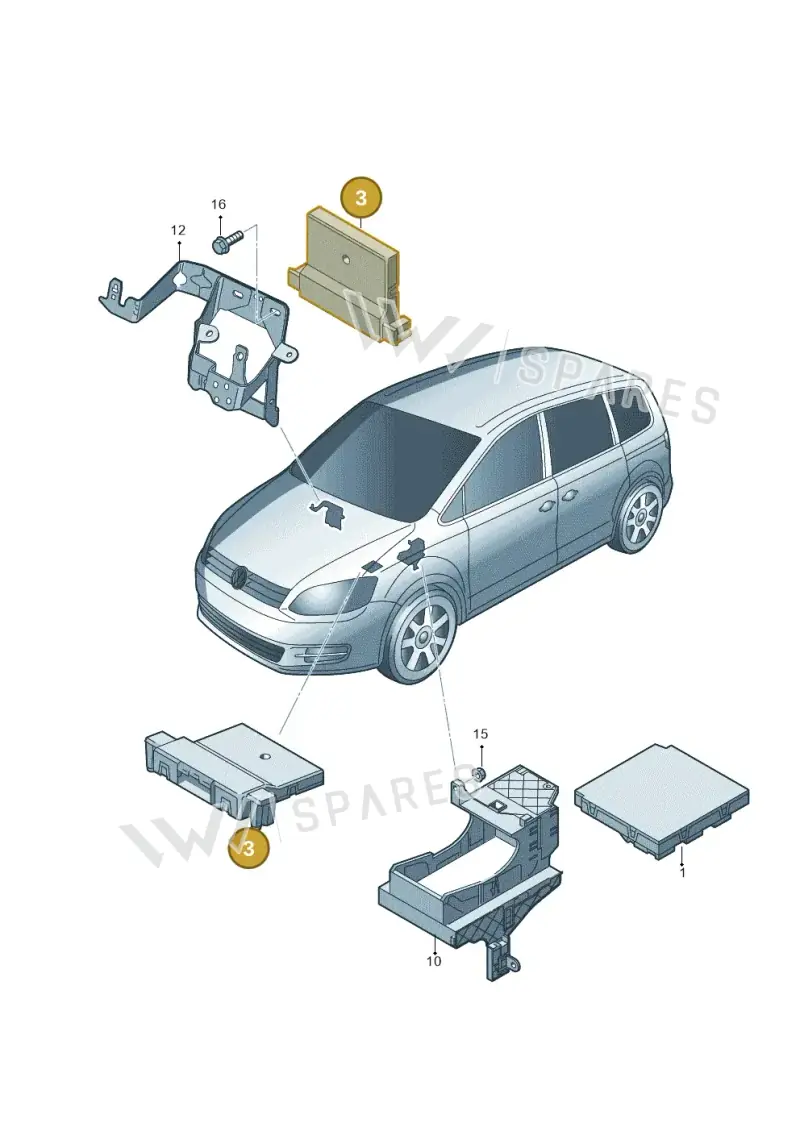 7N0907530AK — Volkswagen Sharan Blue Motion (2010-2015) diagram 689937500, position 3