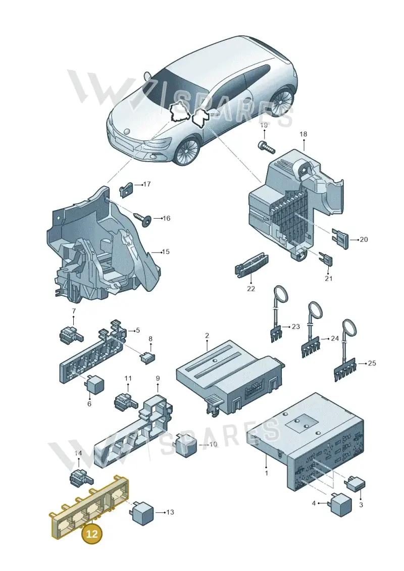7N0937503A — Volkswagen Scirocco 2.0 (2014-2017) diagram 651937000, position 12