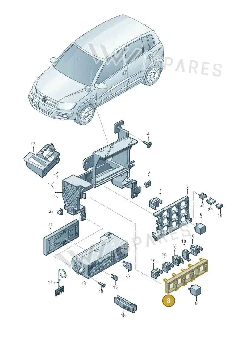 7N0937503A — Volkswagen Tiguan 4Motion (2011-2018) diagram 719937100, position 8