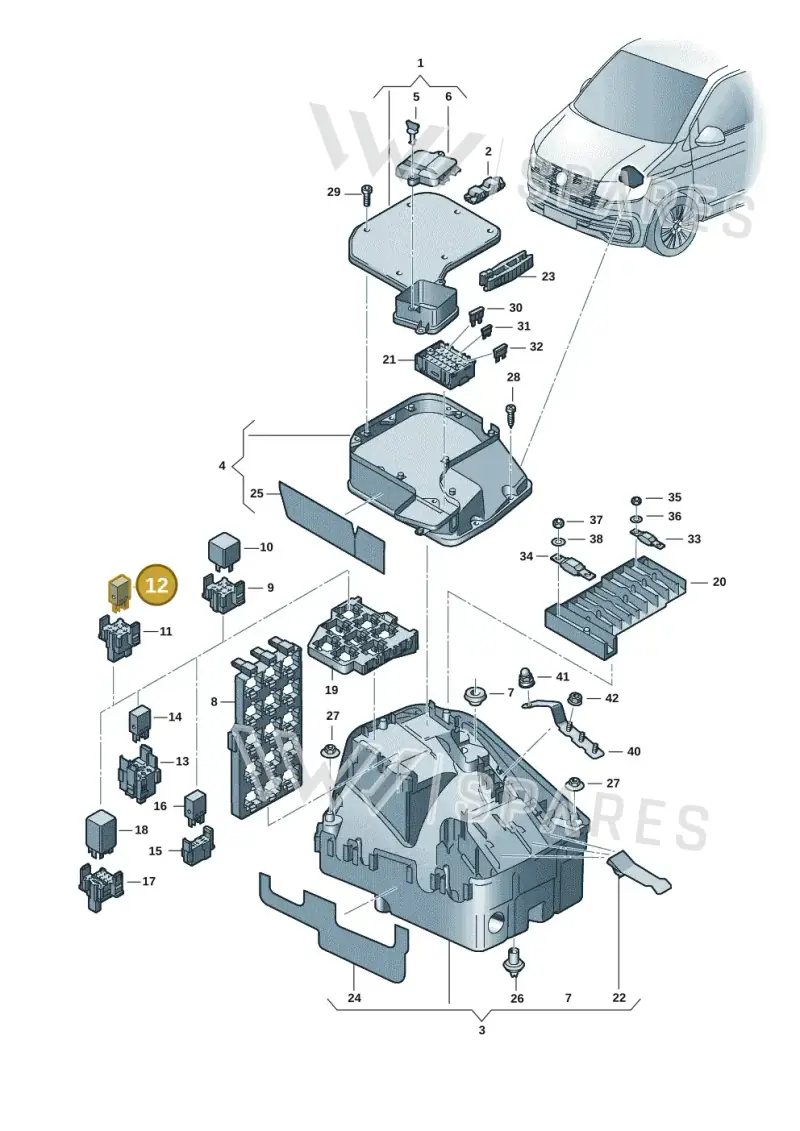 7N0951253 — Volkswagen Transport. multivan (2019-2024) diagram 7ep937020, position 12