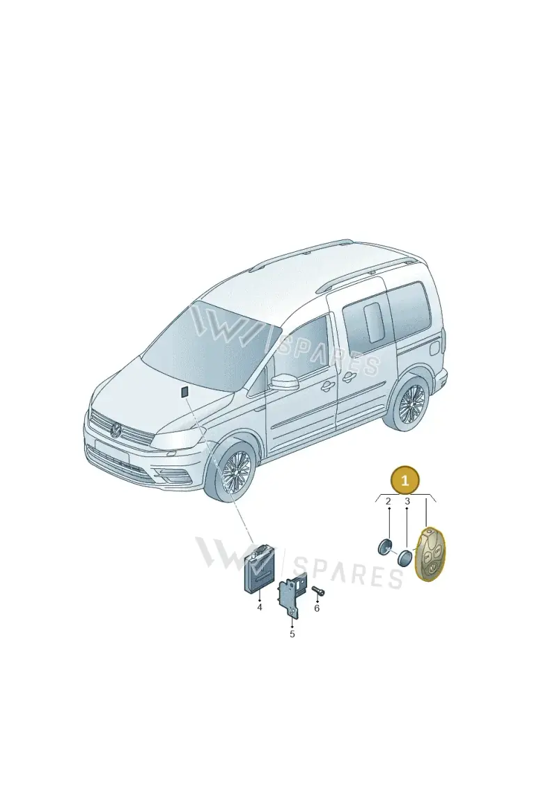 7N0963511A — Volkswagen Caddy kombi (2015-2020) diagram 866963200, position 1