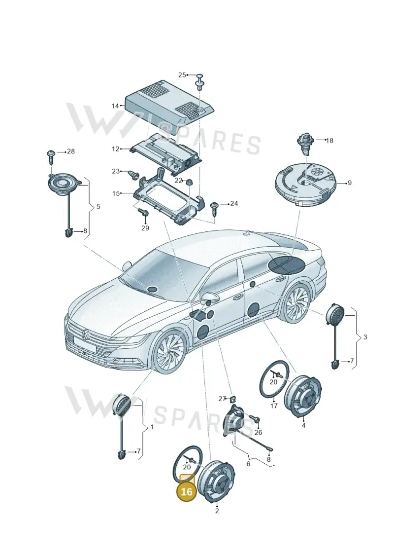 7N0971798 — Volkswagen Arteon (2017-2025) diagram 828035350, position 16