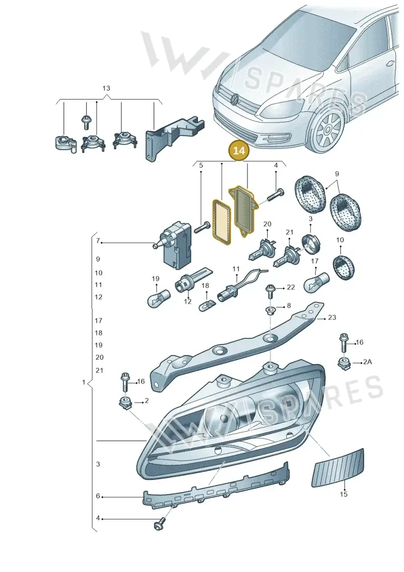 7N0998295 — Volkswagen Sharan BlueMotion (2015-2022) diagram 689941000, position 14