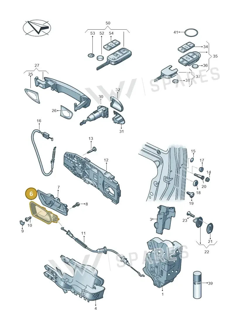 7N1837113GUBN — Volkswagen Sharan BlueMotion (2015-2022) diagram 651837000, position 6