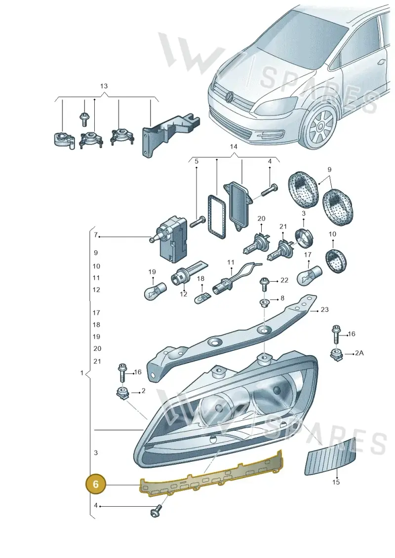7N1941232 — Volkswagen Sharan BlueMotion (2015-2022) diagram 689941000, position 6