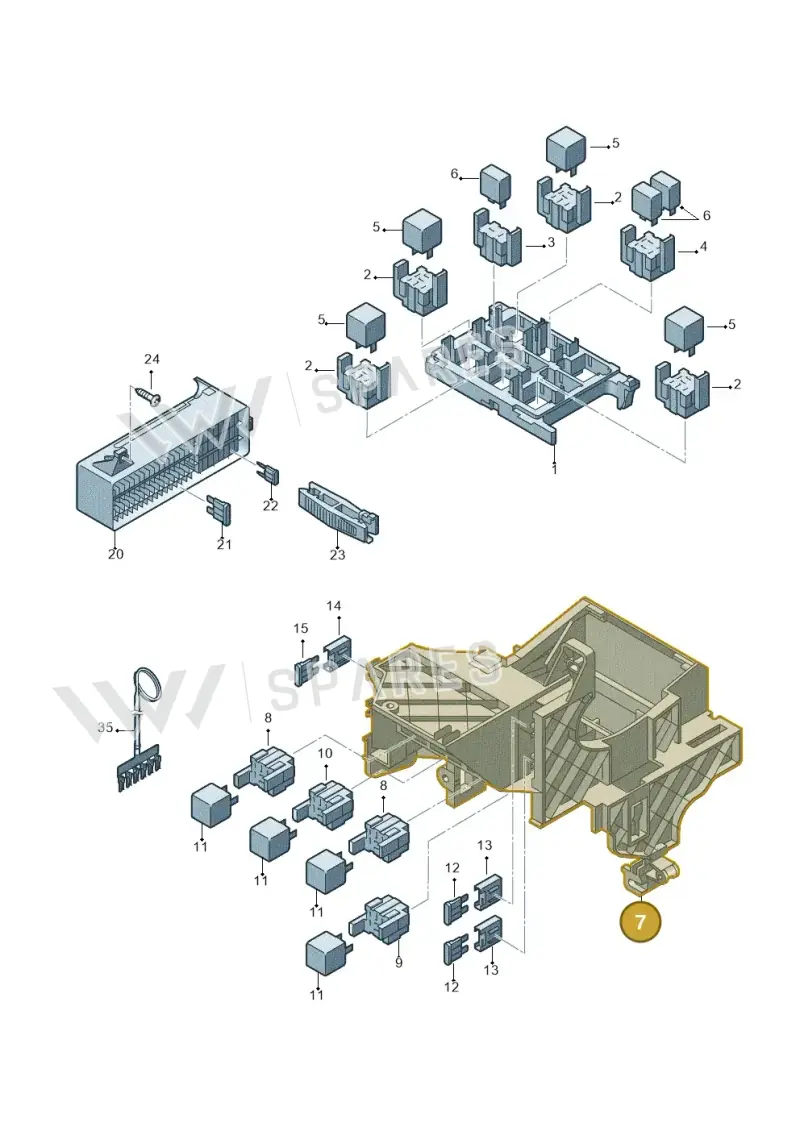7N1959503A — Volkswagen Sharan (2015-2022) diagram 689937100, position 7