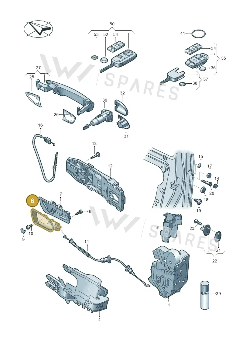 7N2837113FUBN — Volkswagen Sharan BlueMotion (2015-2022) diagram 651837000, position 6