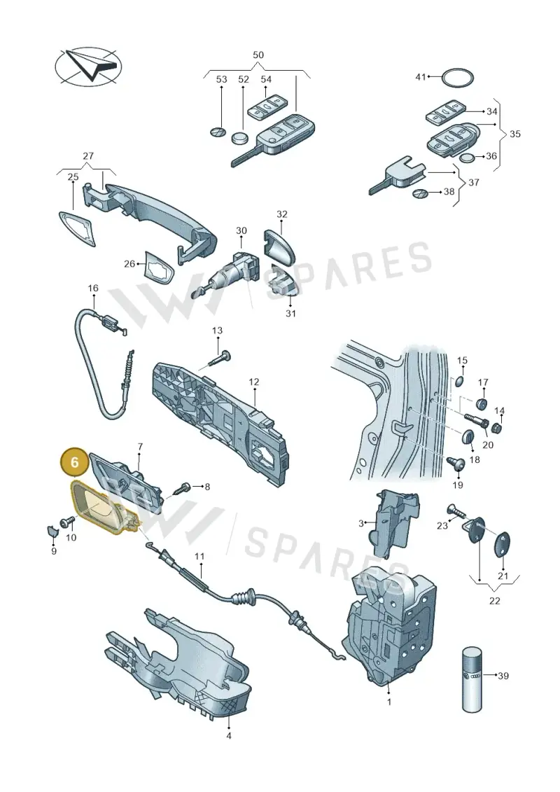 7N2837114FUBN — Volkswagen Sharan BlueMotion (2015-2022) diagram 651837000, position 6