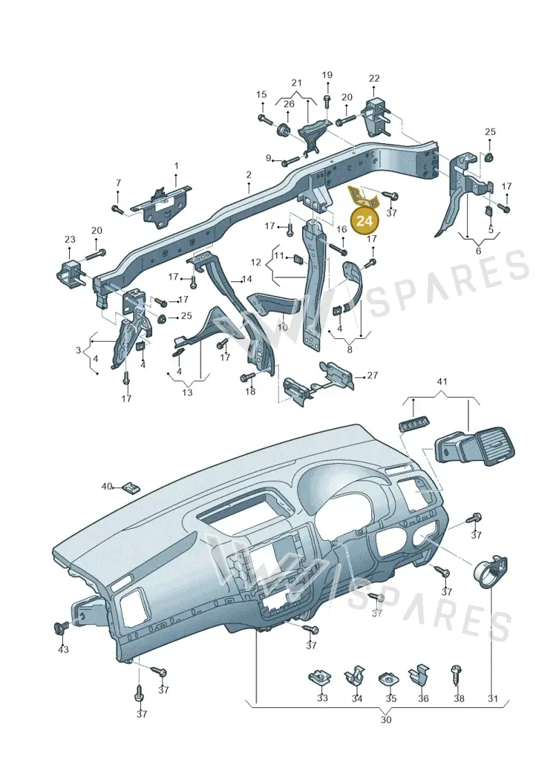 7N2858307 — Volkswagen Sharan BlueMotion (2015-2022) diagram 689857050, position 24