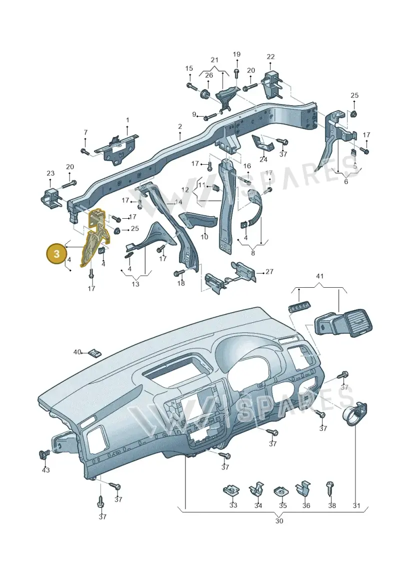 7N2858505 — Volkswagen Sharan BlueMotion (2015-2022) diagram 689857050, position 3